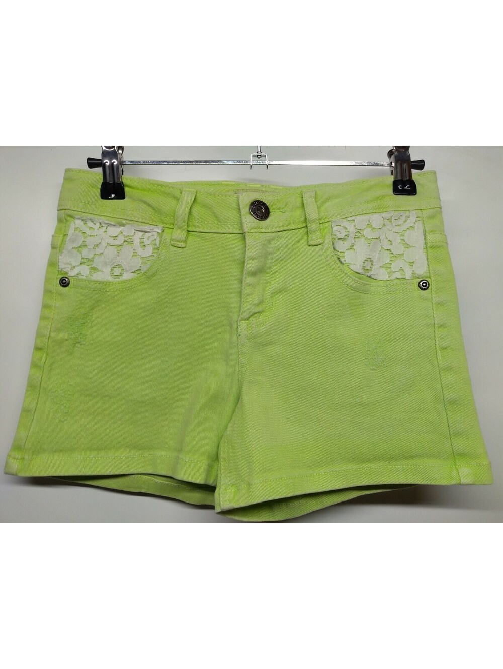 Mudd Shorts Girls Size 12 Green With Lace Accent 040